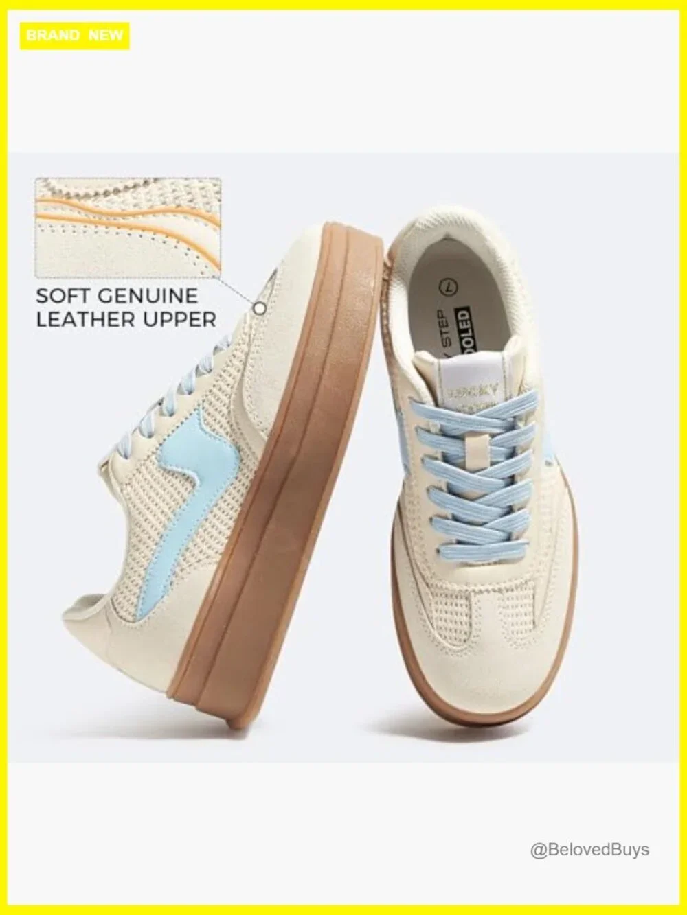 Platform Sneakers with Thick Sole, Suede & Leather Upper, Casual Walking Shoes